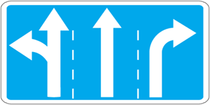 Дорожный знак 5.8.1 Направления движения по полосам
