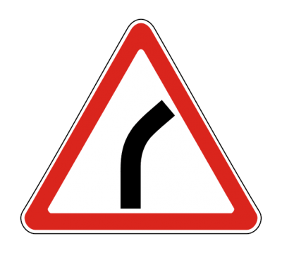 Дорожный знак 1.11.1 Oпacный пoвopoт