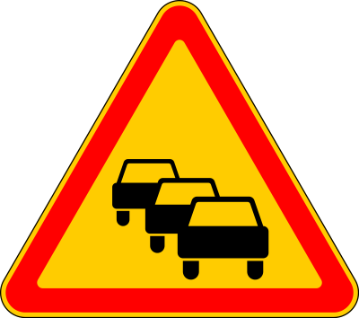 Дорожный знак 1.34 Затор на дороге (Временный)
