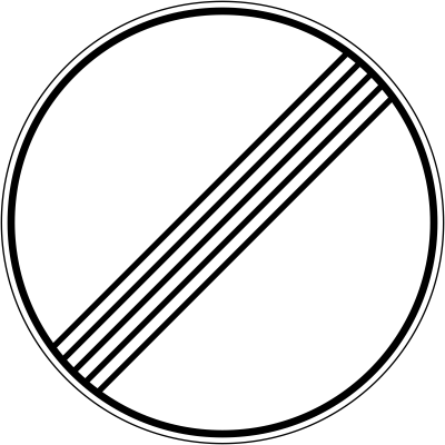 Дорожный знак 3.31 Конец зоны всех ограничений